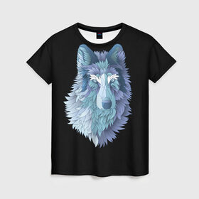 Женская футболка 3D с принтом Седой волк в Кировске, 100% полиэфир ( синтетическое хлопкоподобное полотно) | прямой крой, круглый вырез горловины, длина до линии бедер | взгляд | волк | животные | лес | охота | природа | хищник