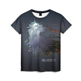 Женская футболка 3D с принтом Final Fantasy XV в Кировске, 100% полиэфир ( синтетическое хлопкоподобное полотно) | прямой крой, круглый вырез горловины, длина до линии бедер | final fantasy
