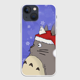 Чехол для iPhone 13 mini с принтом Тоторо и снег в Кировске,  |  | totoro | аниме | новогодние аниме | новый год | рождественские аниме | тоторо