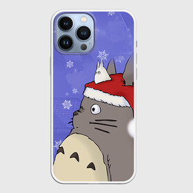 Чехол для iPhone 13 Pro Max с принтом Тоторо и снег в Кировске,  |  | totoro | аниме | новогодние аниме | новый год | рождественские аниме | тоторо