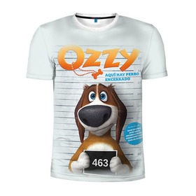 Мужская футболка 3D спортивная с принтом Ozzy в Кировске, 100% полиэстер с улучшенными характеристиками | приталенный силуэт, круглая горловина, широкие плечи, сужается к линии бедра | dog | fast furry | бигль | большой собачий побег | мартин | мультфильм | оззи | побег | свободу разношерстным | собака