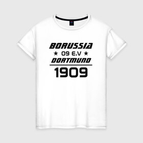 Женская футболка хлопок с принтом BVB в Кировске, 100% хлопок | прямой крой, круглый вырез горловины, длина до линии бедер, слегка спущенное плечо | боруссия