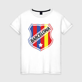 Женская футболка хлопок с принтом Barcelona в Кировске, 100% хлопок | прямой крой, круглый вырез горловины, длина до линии бедер, слегка спущенное плечо | 