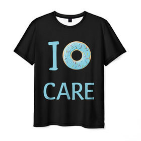 Мужская футболка 3D с принтом Donut care в Кировске, 100% полиэфир | прямой крой, круглый вырез горловины, длина до линии бедер | Тематика изображения на принте: simpsons