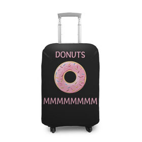 Чехол для чемодана 3D с принтом Donuts в Кировске, 86% полиэфир, 14% спандекс | двустороннее нанесение принта, прорези для ручек и колес | simpsons