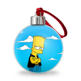 Ёлочный шар с принтом Барт Симпсон в Кировске, Пластик | Диаметр: 77 мм | simpsons