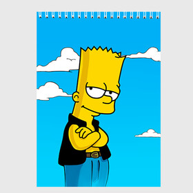 Скетчбук с принтом Барт Симпсон в Кировске, 100% бумага
 | 48 листов, плотность листов — 100 г/м2, плотность картонной обложки — 250 г/м2. Листы скреплены сверху удобной пружинной спиралью | simpsons