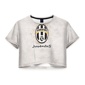 Женская футболка 3D укороченная с принтом Juventus3 в Кировске, 100% полиэстер | круглая горловина, длина футболки до линии талии, рукава с отворотами | football | juve | juventus | seria a | бьянконери | серия а | футбол | чемпионат италии | юве | ювентус