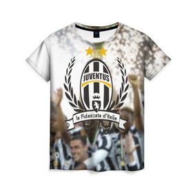 Женская футболка 3D с принтом Juventus5 в Кировске, 100% полиэфир ( синтетическое хлопкоподобное полотно) | прямой крой, круглый вырез горловины, длина до линии бедер | football | juve | juventus | seria a | бьянконери | серия а | футбол | чемпионат италии | юве | ювентус