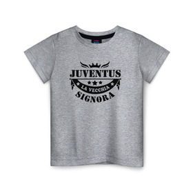 Детская футболка хлопок с принтом juventus в Кировске, 100% хлопок | круглый вырез горловины, полуприлегающий силуэт, длина до линии бедер | juventus | ювентус