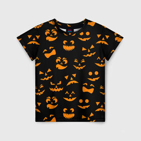 Детская футболка 3D с принтом Хэллуин 6 в Кировске, 100% гипоаллергенный полиэфир | прямой крой, круглый вырез горловины, длина до линии бедер, чуть спущенное плечо, ткань немного тянется | Тематика изображения на принте: 31 октября | halloween | паутина | привидения | теги: хелоуин | хеллоуин | черепа