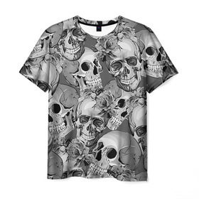 Мужская футболка 3D с принтом Хэллуин 8 в Кировске, 100% полиэфир | прямой крой, круглый вырез горловины, длина до линии бедер | 31 октября | halloween | паутина | привидения | теги: хелоуин | хеллоуин | черепа