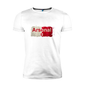 Мужская футболка премиум с принтом Arsenal в Кировске, 92% хлопок, 8% лайкра | приталенный силуэт, круглый вырез ворота, длина до линии бедра, короткий рукав | Тематика изображения на принте: arsenal | арсенал