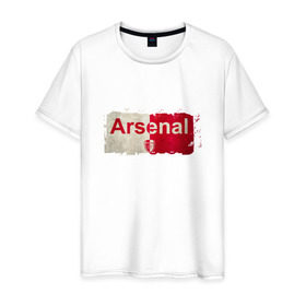 Мужская футболка хлопок с принтом Arsenal в Кировске, 100% хлопок | прямой крой, круглый вырез горловины, длина до линии бедер, слегка спущенное плечо. | arsenal | арсенал