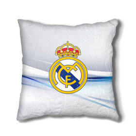 Подушка 3D с принтом Реал Мадрид в Кировске, наволочка – 100% полиэстер, наполнитель – холлофайбер (легкий наполнитель, не вызывает аллергию). | состоит из подушки и наволочки. Наволочка на молнии, легко снимается для стирки | real madrid | испания | португалия