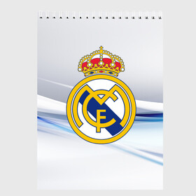 Скетчбук с принтом Реал Мадрид в Кировске, 100% бумага
 | 48 листов, плотность листов — 100 г/м2, плотность картонной обложки — 250 г/м2. Листы скреплены сверху удобной пружинной спиралью | real madrid | испания | португалия