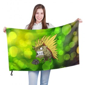 Флаг 3D с принтом Бристлбэк из Доты в Кировске, 100% полиэстер | плотность ткани — 95 г/м2, размер — 67 х 109 см. Принт наносится с одной стороны | bristleback | dota2 | бристлбэк
