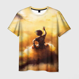 Мужская футболка 3D с принтом Cloud в Кировске, 100% полиэфир | прямой крой, круглый вырез горловины, длина до линии бедер | anime | dragon ball | goku | аниме | вегета | гоку | драконий жемчуг | жемчуг дракона