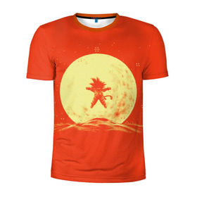 Мужская футболка 3D спортивная с принтом Moon в Кировске, 100% полиэстер с улучшенными характеристиками | приталенный силуэт, круглая горловина, широкие плечи, сужается к линии бедра | anime | dragon ball | goku | аниме | гоку | драконий жемчуг | жемчуг дракона