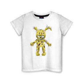 Детская футболка хлопок с принтом Springtrap в Кировске, 100% хлопок | круглый вырез горловины, полуприлегающий силуэт, длина до линии бедер | five nights at freddys | springtrap | фнаф