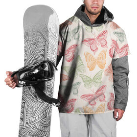 Накидка на куртку 3D с принтом Узор из бабочек в Кировске, 100% полиэстер |  | акварель | бабочка | весна | мозаика | насекомые | рисунок | трайбл | узор | этно