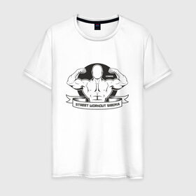 Мужская футболка хлопок с принтом Street Workout Siberia в Кировске, 100% хлопок | прямой крой, круглый вырез горловины, длина до линии бедер, слегка спущенное плечо. | 