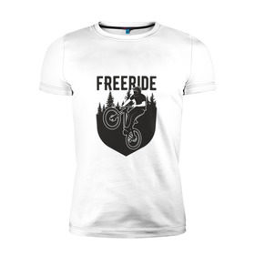Мужская футболка премиум с принтом Freeride в Кировске, 92% хлопок, 8% лайкра | приталенный силуэт, круглый вырез ворота, длина до линии бедра, короткий рукав | Тематика изображения на принте: iceberg
