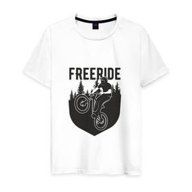 Мужская футболка хлопок с принтом Freeride в Кировске, 100% хлопок | прямой крой, круглый вырез горловины, длина до линии бедер, слегка спущенное плечо. | iceberg
