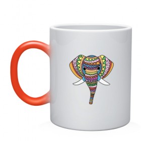 Кружка хамелеон с принтом Слон в Кировске, керамика | меняет цвет при нагревании, емкость 330 мл | 
