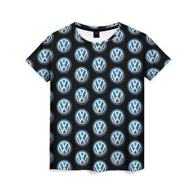 Женская футболка 3D с принтом Volkswagen в Кировске, 100% полиэфир ( синтетическое хлопкоподобное полотно) | прямой крой, круглый вырез горловины, длина до линии бедер | фольксваген