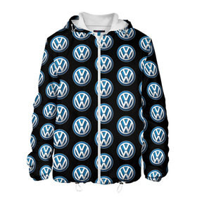 Мужская куртка 3D с принтом Volkswagen в Кировске, ткань верха — 100% полиэстер, подклад — флис | прямой крой, подол и капюшон оформлены резинкой с фиксаторами, два кармана без застежек по бокам, один большой потайной карман на груди. Карман на груди застегивается на липучку | Тематика изображения на принте: фольксваген