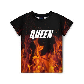 Детская футболка 3D с принтом Queen в Кировске, 100% гипоаллергенный полиэфир | прямой крой, круглый вырез горловины, длина до линии бедер, чуть спущенное плечо, ткань немного тянется | rok | куин | меркури | музыка | панк | рок | фреди