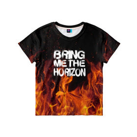 Детская футболка 3D с принтом Bring Me The Horizon в Кировске, 100% гипоаллергенный полиэфир | прямой крой, круглый вырез горловины, длина до линии бедер, чуть спущенное плечо, ткань немного тянется | rok | sempiternal | музыка | рок