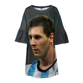 Детское платье 3D с принтом Leo Messi в Кировске, 100% полиэстер | прямой силуэт, чуть расширенный к низу. Круглая горловина, на рукавах — воланы | fc barcelona | football | lionel messi | messi | аргентина | барса | лео месси | фк барселона | футбол