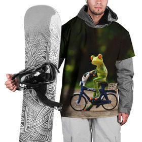 Накидка на куртку 3D с принтом Лягушка в Кировске, 100% полиэстер |  | велосипед | жаба | животные | лягушка | мини | фигурка