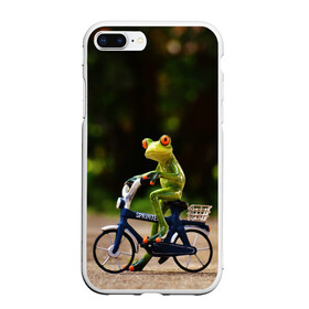 Чехол для iPhone 7Plus/8 Plus матовый с принтом Лягушка в Кировске, Силикон | Область печати: задняя сторона чехла, без боковых панелей | велосипед | жаба | животные | лягушка | мини | фигурка