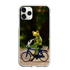 Чехол для iPhone 11 Pro матовый с принтом Лягушка в Кировске, Силикон |  | велосипед | жаба | животные | лягушка | мини | фигурка
