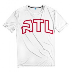 Мужская футболка 3D с принтом Atlanta Hawks в Кировске, 100% полиэфир | прямой крой, круглый вырез горловины, длина до линии бедер | Тематика изображения на принте: 