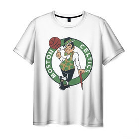 Мужская футболка 3D с принтом Boston Celtics в Кировске, 100% полиэфир | прямой крой, круглый вырез горловины, длина до линии бедер | Тематика изображения на принте: boston celtics | nba | бостон селтикс | нба
