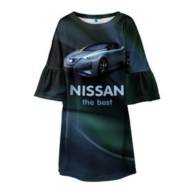 Детское платье 3D с принтом Nissan the best в Кировске, 100% полиэстер | прямой силуэт, чуть расширенный к низу. Круглая горловина, на рукавах — воланы | nissan | авто | автомобиль | водитель | машина | ниссан | тачка