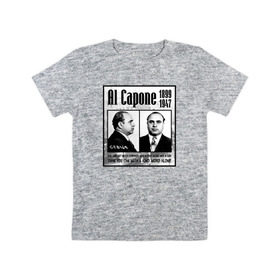 Детская футболка хлопок с принтом Аль Капоне в Кировске, 100% хлопок | круглый вырез горловины, полуприлегающий силуэт, длина до линии бедер | al capone | аль капоне | гангстер | мафия | чикаго