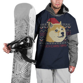Накидка на куртку 3D с принтом Новогодний свитер Doge в Кировске, 100% полиэстер |  | Тематика изображения на принте: 2017 | new year | акита | год | мем | новогодний | новый | сиба ину