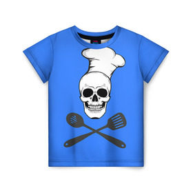 Детская футболка 3D с принтом Повар 2 в Кировске, 100% гипоаллергенный полиэфир | прямой крой, круглый вырез горловины, длина до линии бедер, чуть спущенное плечо, ткань немного тянется | кулинар | кулинария | повар | повару | профессия | профессия повар