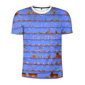 Мужская футболка 3D спортивная с принтом Super Mario world в Кировске, 100% полиэстер с улучшенными характеристиками | приталенный силуэт, круглая горловина, широкие плечи, сужается к линии бедра | nintendo | марио | нинтендо