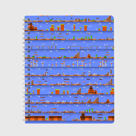 Тетрадь с принтом Super Mario world в Кировске, 100% бумага | 48 листов, плотность листов — 60 г/м2, плотность картонной обложки — 250 г/м2. Листы скреплены сбоку удобной пружинной спиралью. Уголки страниц и обложки скругленные. Цвет линий — светло-серый
 | nintendo | марио | нинтендо