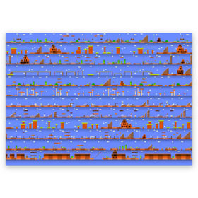 Поздравительная открытка с принтом Super Mario world в Кировске, 100% бумага | плотность бумаги 280 г/м2, матовая, на обратной стороне линовка и место для марки
 | nintendo | марио | нинтендо