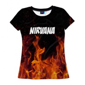 Женская футболка 3D с принтом Нирвана в Кировске, 100% полиэфир ( синтетическое хлопкоподобное полотно) | прямой крой, круглый вырез горловины, длина до линии бедер | nirvana | кобейн | курт