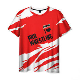 Мужская футболка 3D с принтом НФР: I Love Pro Wrestling в Кировске, 100% полиэфир | прямой крой, круглый вырез горловины, длина до линии бедер | danger zone | iwf | wrestling | нфр | опасная зона | реслинг | рестлинг