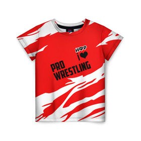 Детская футболка 3D с принтом НФР: I Love Pro Wrestling в Кировске, 100% гипоаллергенный полиэфир | прямой крой, круглый вырез горловины, длина до линии бедер, чуть спущенное плечо, ткань немного тянется | danger zone | iwf | wrestling | нфр | опасная зона | реслинг | рестлинг