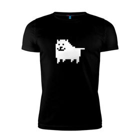 Мужская футболка премиум с принтом Undertale game doge в Кировске, 92% хлопок, 8% лайкра | приталенный силуэт, круглый вырез ворота, длина до линии бедра, короткий рукав | dog | андертейл | подземелье | собака